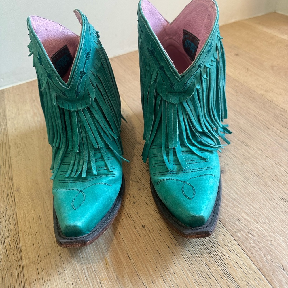 Junk Gypsy - Fringed Teal Western Boots